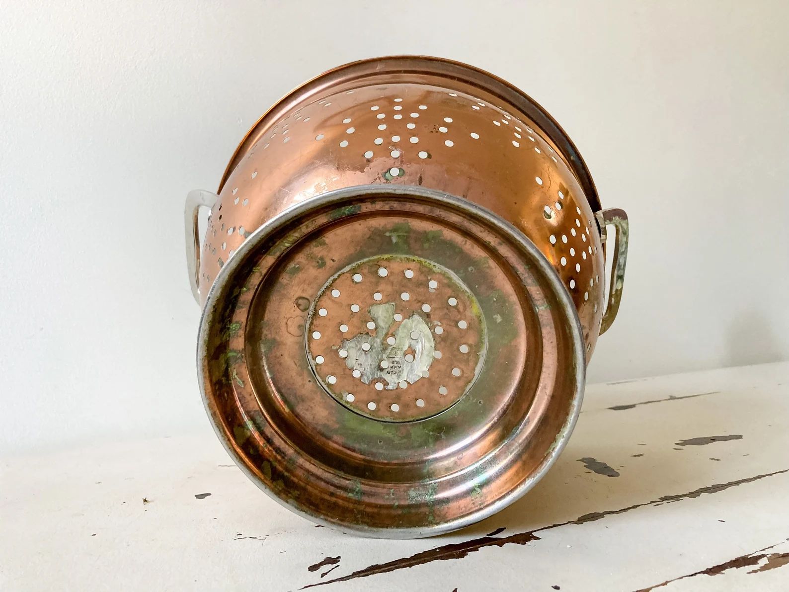 Vintage Copper Colander With Pedestal Base - Etsy | Etsy (US)