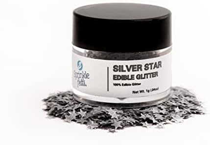 Sweets Indeed - Silver Edible Stars - Halloween - Edible Glitter For Drinks, Food & Cake Decorati... | Amazon (US)