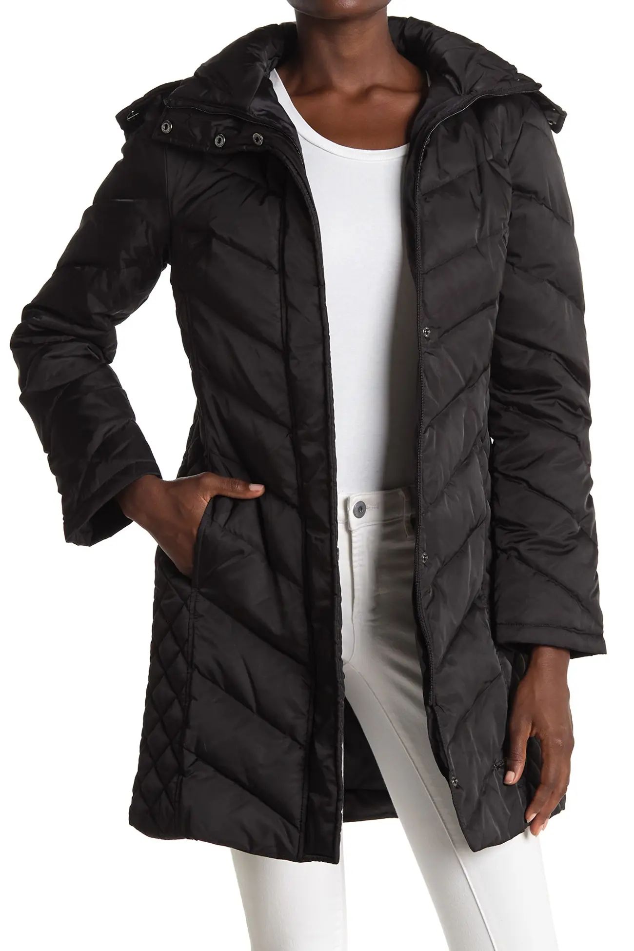 Kenneth Cole New York | Faux Fur Trimmed Removable Hood Quilted Down Puffer Jacket | Nordstrom Ra... | Nordstrom Rack