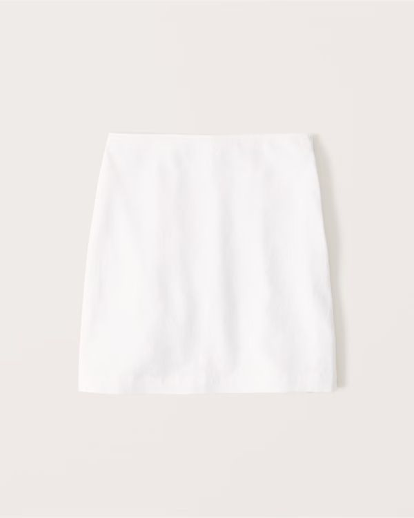 Linen A-Line Mini Skirt | Abercrombie & Fitch (US)