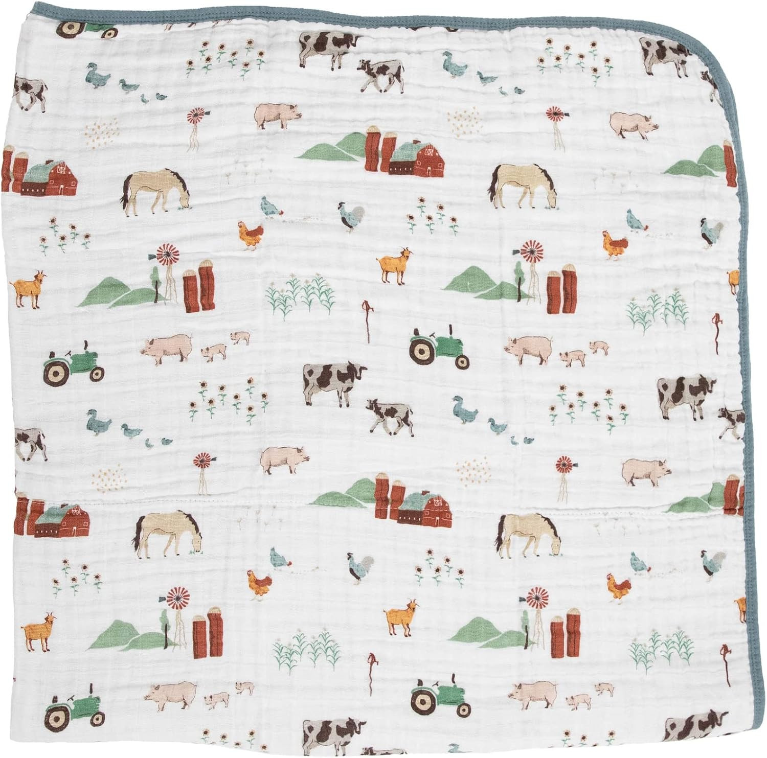 Little Unicorn – Farmyard Cotton Muslin Quilt Blanket | 100% Cotton | Super Soft | Babies and T... | Amazon (US)