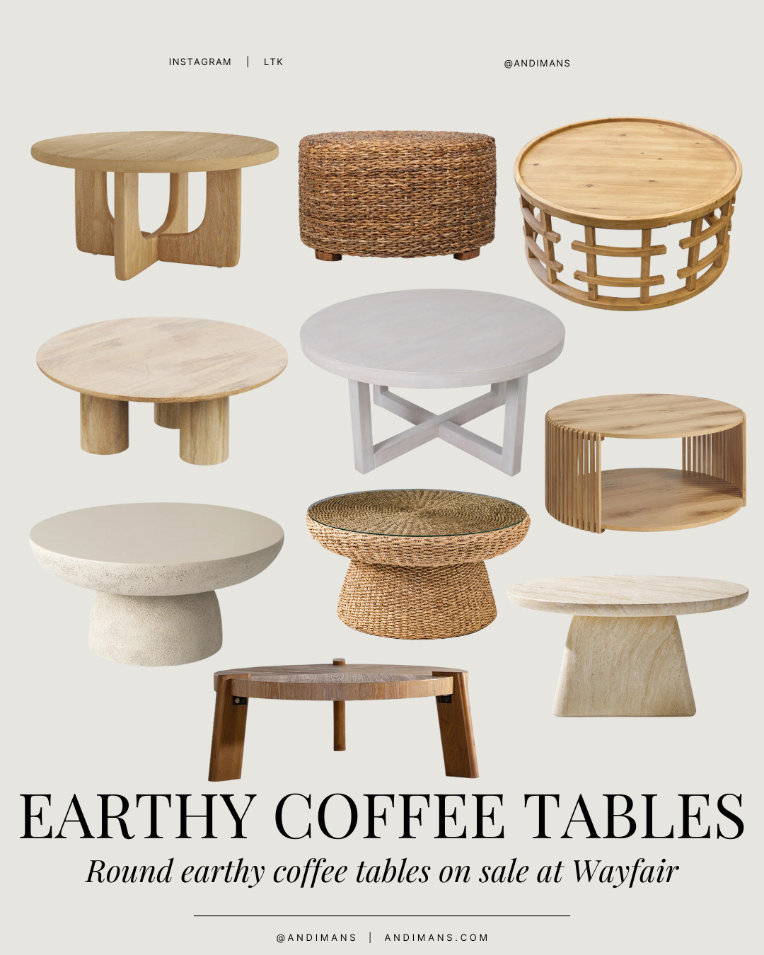 If you're looking for some round earthy coffee tables on SALE I've got some real nice ones for you! 

 #LTKOver40 #LTKHome #LTKSaleAlert