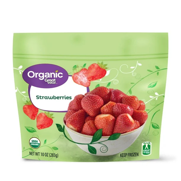 Great Value Organic Frozen Strawberries, 10 Oz | Walmart (US)