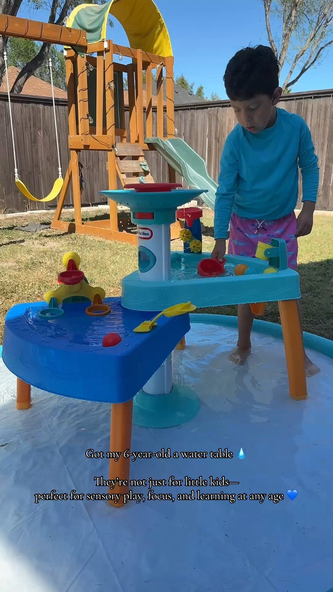 Water table play is more than just fun-it's a calming, hands-on way for kids with autism to explore, learn, and grow
The gentle sensory input of water can be soothing, while simple actions like pouring and scooping create predictable, repetitive play that feels safe and engaging. Along the way, kids naturally build skills like cause and effect, problem-solving, and even early math concepts-all without pressure.
It also encourages independence, focus, and opportunities for communication at their own pace. Sometimes, the simplest play creates the most meaningful learning.


#LTKKids #LTKSwim #LTKmomlife