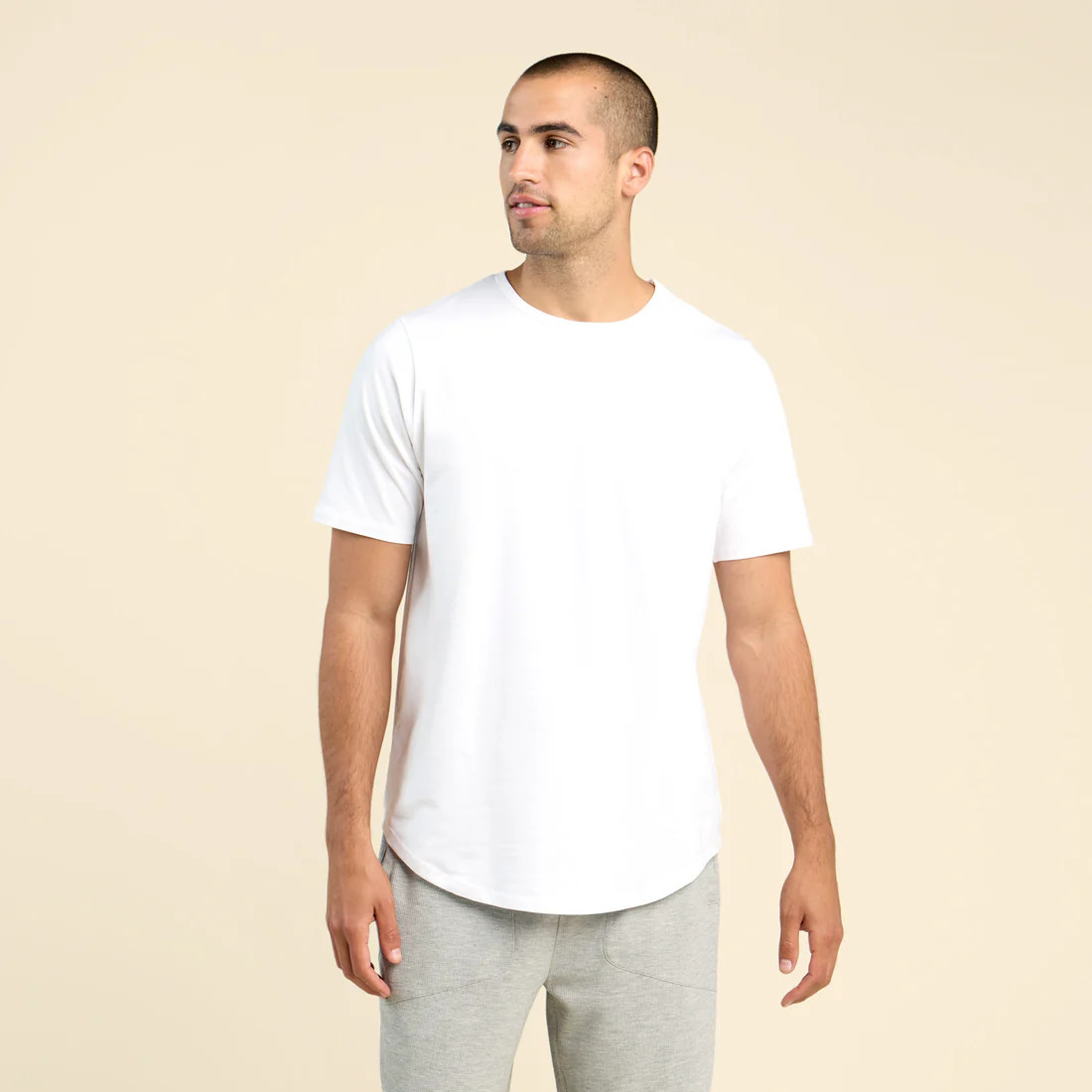 Short Sleeve Curved Hem T-Shirt | nuuds
