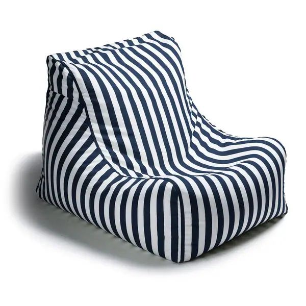 Jaxx Ponce Outdoor Bean Bag Patio Chair - Navy-Stripes | Bed Bath & Beyond