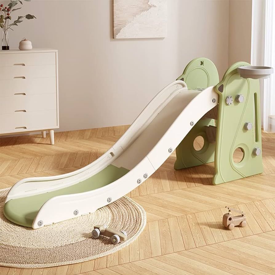 Kid Slide Toddler Slide for Kids with Basketball Hoop, Indoor and Outdoor Backyard Baby Playgroun... | Amazon (US)