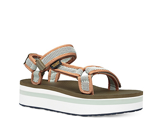Teva Flatform Universal Wedge Sandal - Women's - Green/Pink | DSW