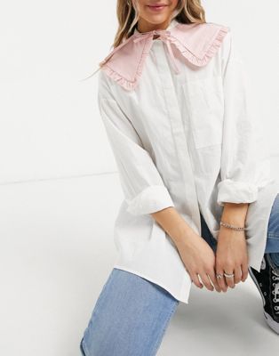 ASOS DESIGN frill collar in pastel pink | ASOS (Global)