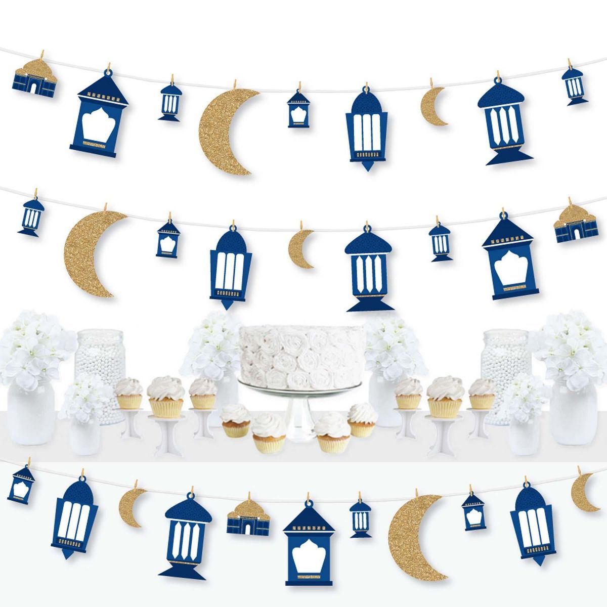 Big Dot of Happiness Ramadan - Eid Mubarak DIY Decorations - Clothespin Garland Banner - 44 Piece... | Target