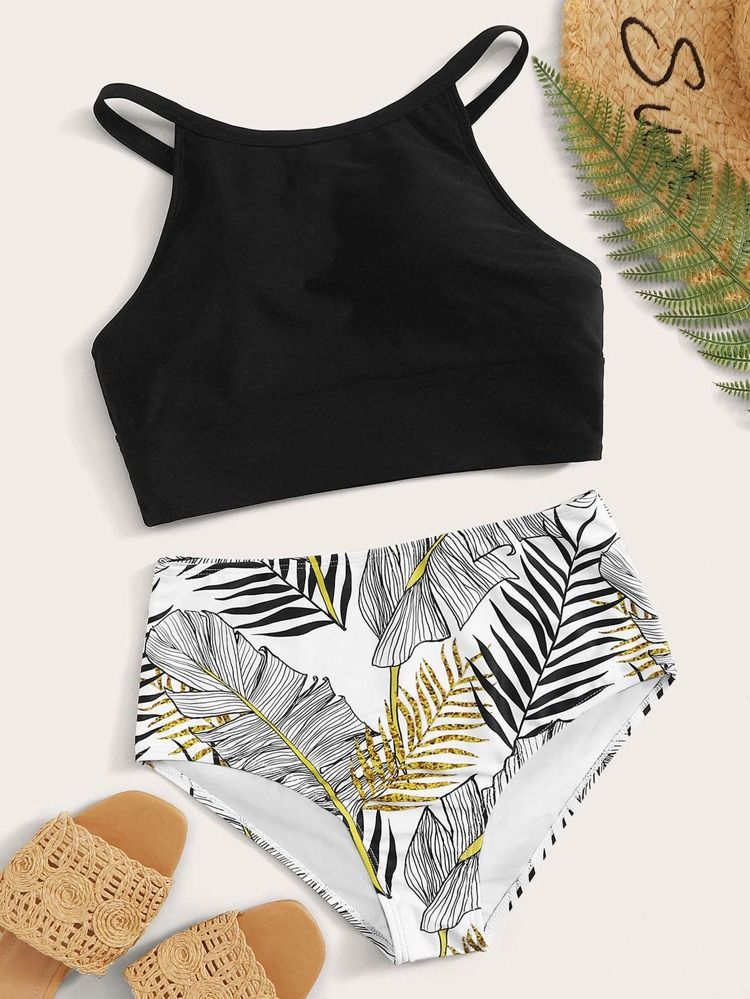 Plus Tropical Bikini Swimsuit | SHEIN