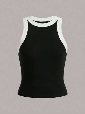 SHEIN BASICS Acabamento De Contraste Top Tank | SHEIN