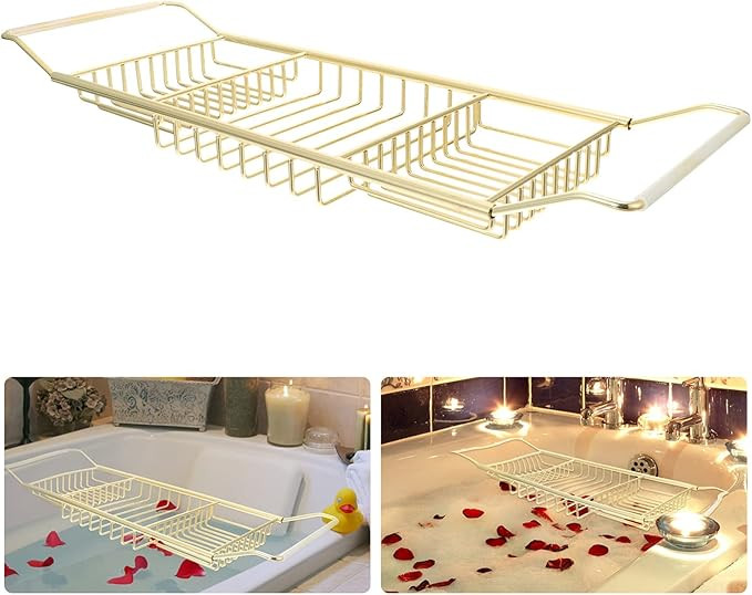 Wire Bathtub Caddy Tray:Stainless Steel Over Bath Tub Racks Shower Organizer Shampoo Soap Razors ... | Amazon (US)