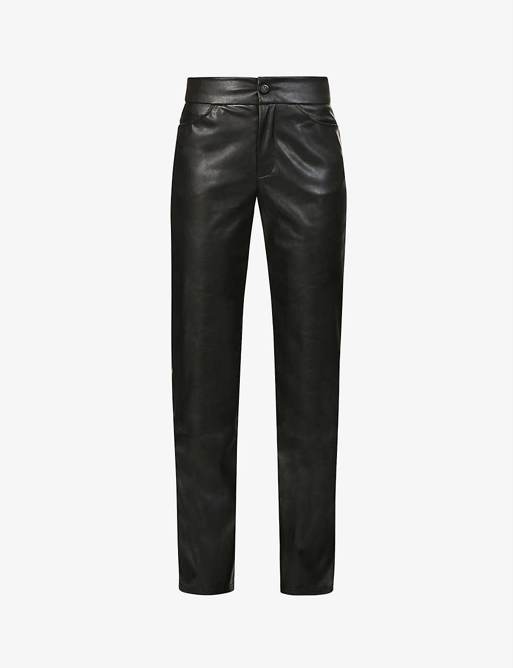Wide-leg high-rise faux-leather trousers | Selfridges