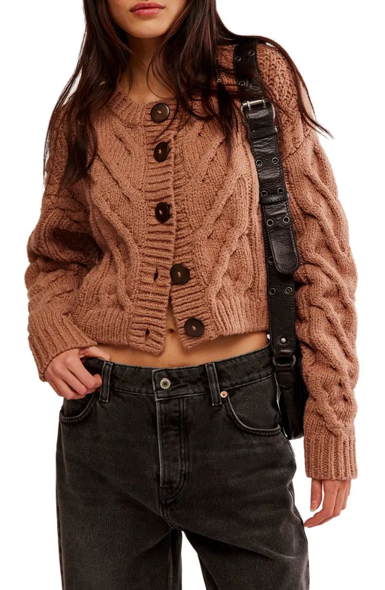 Free People Bonfire Cable Knit Cardigan | Nordstrom | Nordstrom