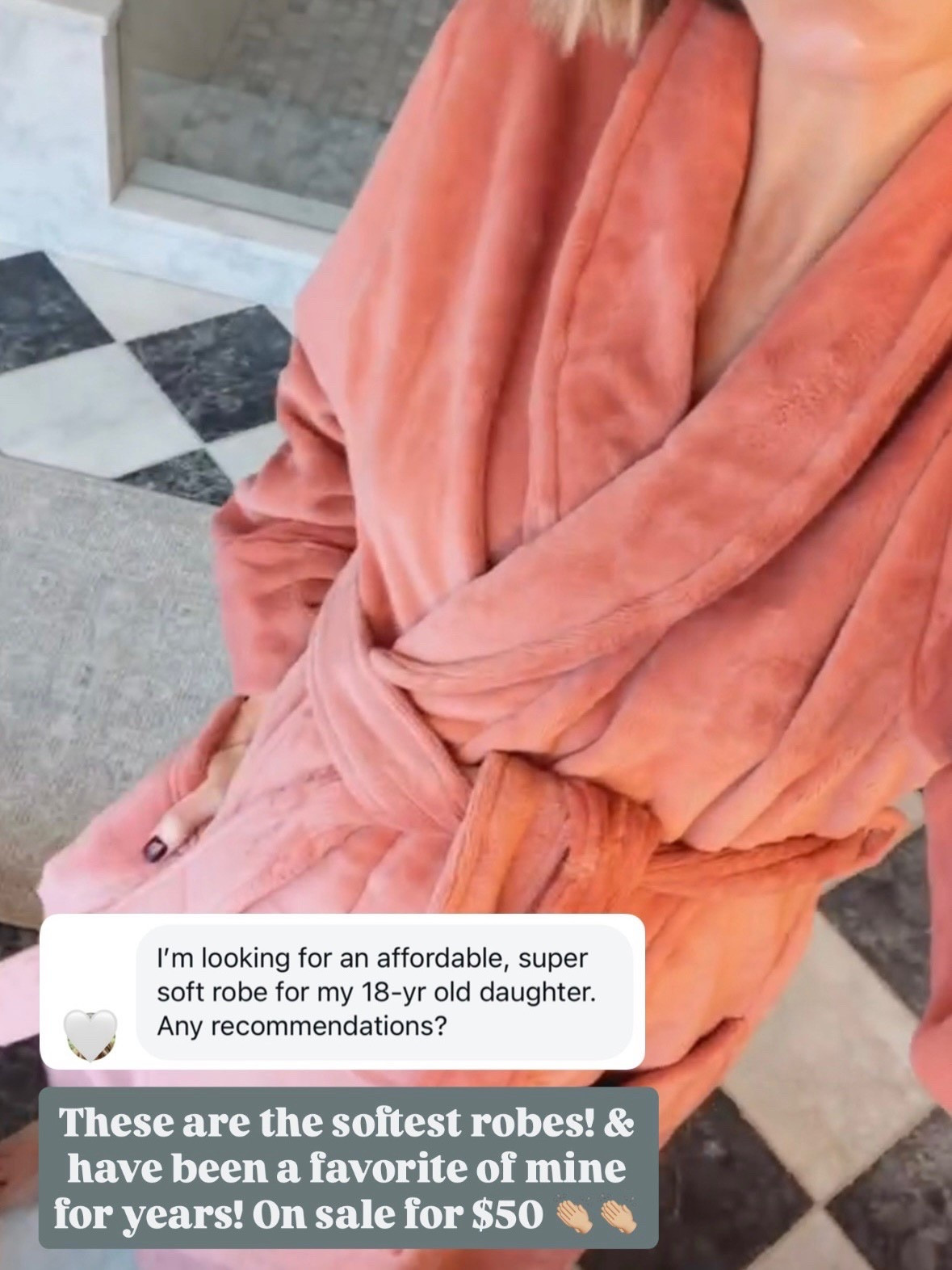 This plush robe comes in several colors & would make a great gift that she’ll use for years! 

Loverly Grey, gift guide, gift ideas, women’s robe, plush robe

#LTKHoliday #LTKSaleAlert #LTKGiftGuide