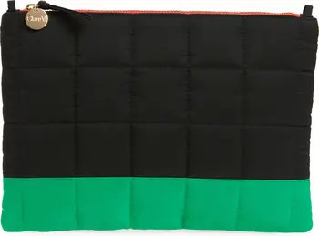 Colorblock Quilted Puffer Flat Clutch with Tabs | Nordstrom