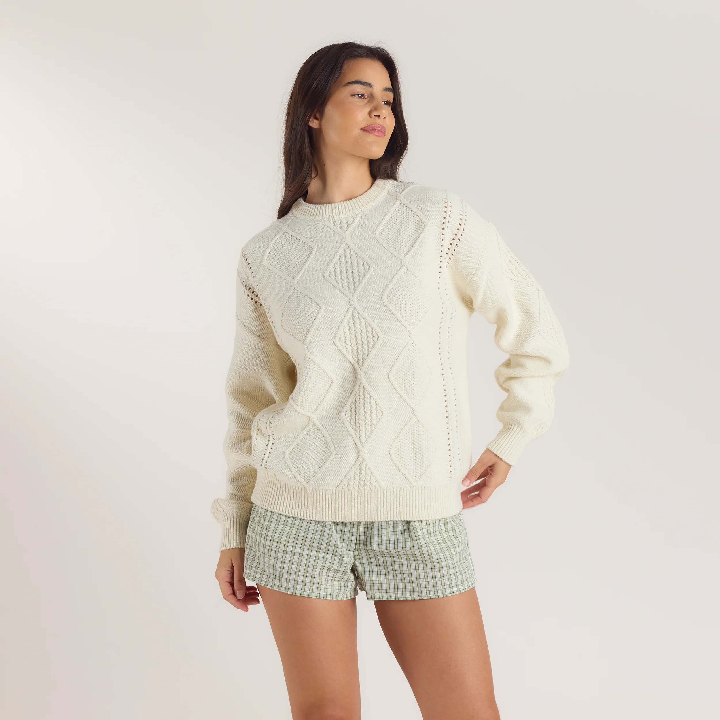 Cable-Knit Sweater - Cream | Lounge (US)