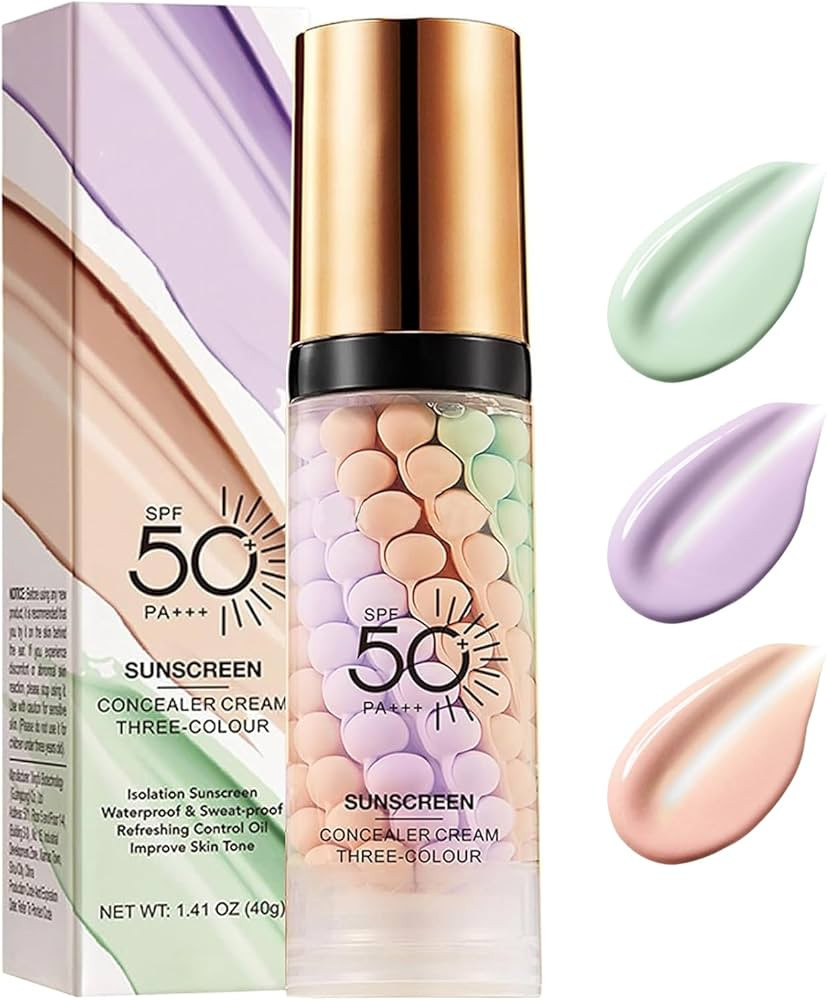3 In 1 Primer for Face Before Makeup, SPF 50,Sunscreen Isolation Cream Face Tinted Moisturizer, O... | Amazon (US)