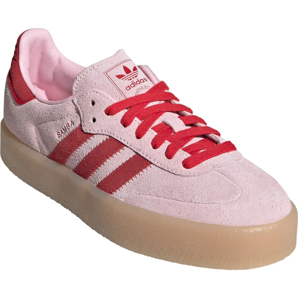 adidas Sambae Sneaker in Clear Pink/scarlet/Gum 3 at Nordstrom, Size 7.5 | Nordstrom