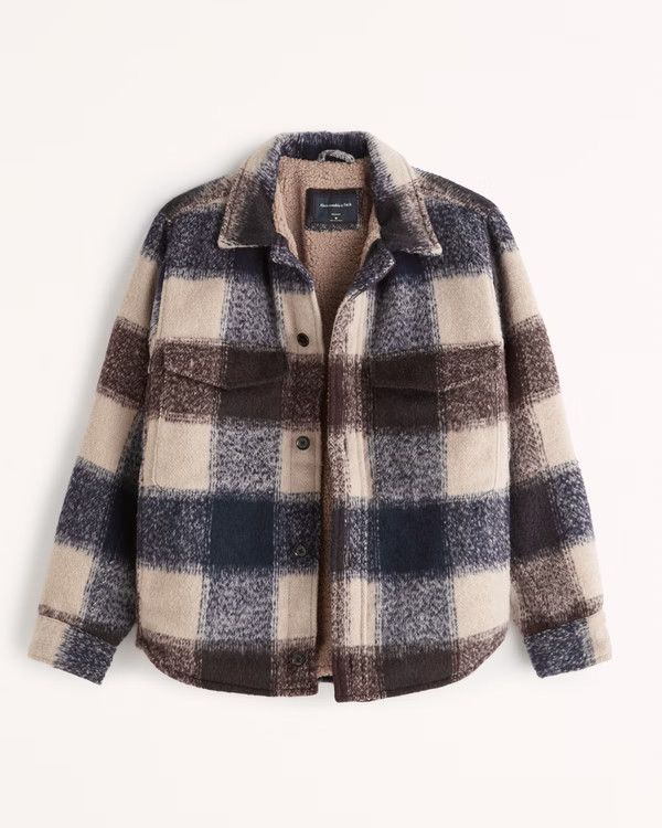 Sherpa-Lined Shirt Jacket | Abercrombie & Fitch (US)