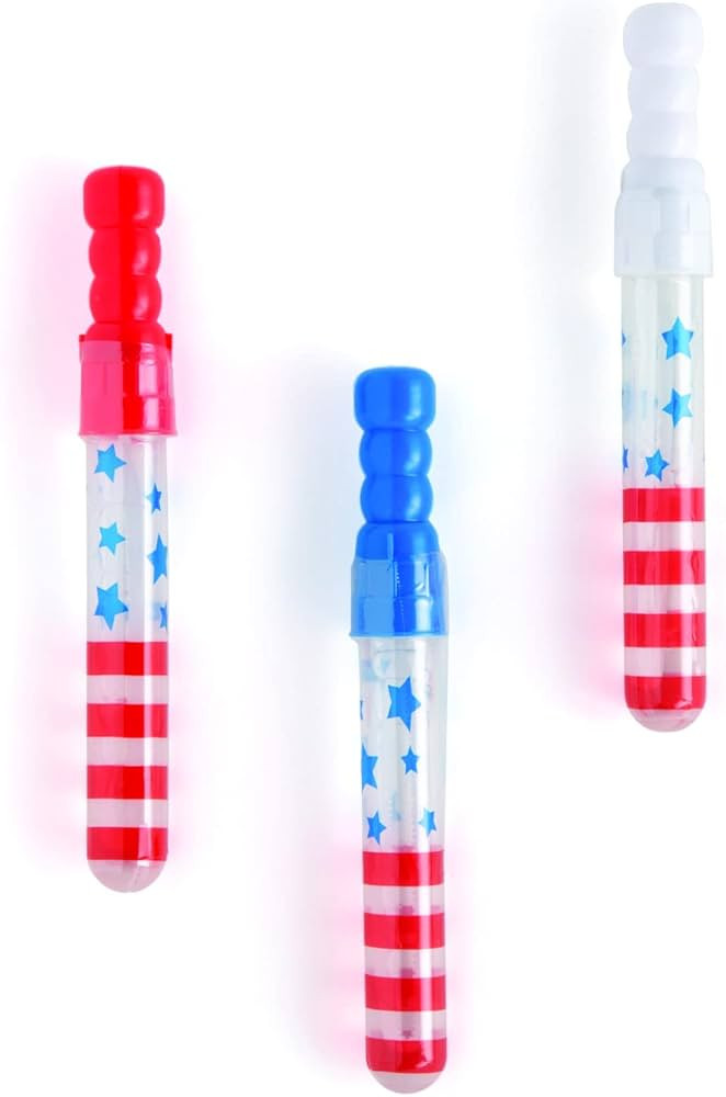 Patriotic Mini Bubble Wands - Toys - 12 Pieces | Amazon (US)