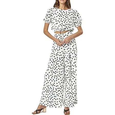 Charlie Holiday Womens Holiday Polka Dot Crop Top | Walmart (US)