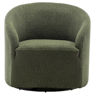 KINWELL Modern Green Boucle Swivel Accent Chair | Lowe's
