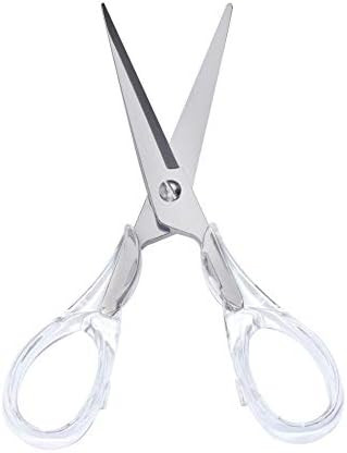 Clear Acrylic Silver Scissors 6.3" Office Scissors Heavy Duty Multipurpose Leather Arts Crafts Fa... | Amazon (US)