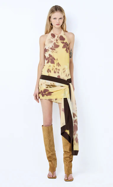 BLAISE HALTER MINI DRESS - PALMERA FLORAL | Bec & Bridge (Global)