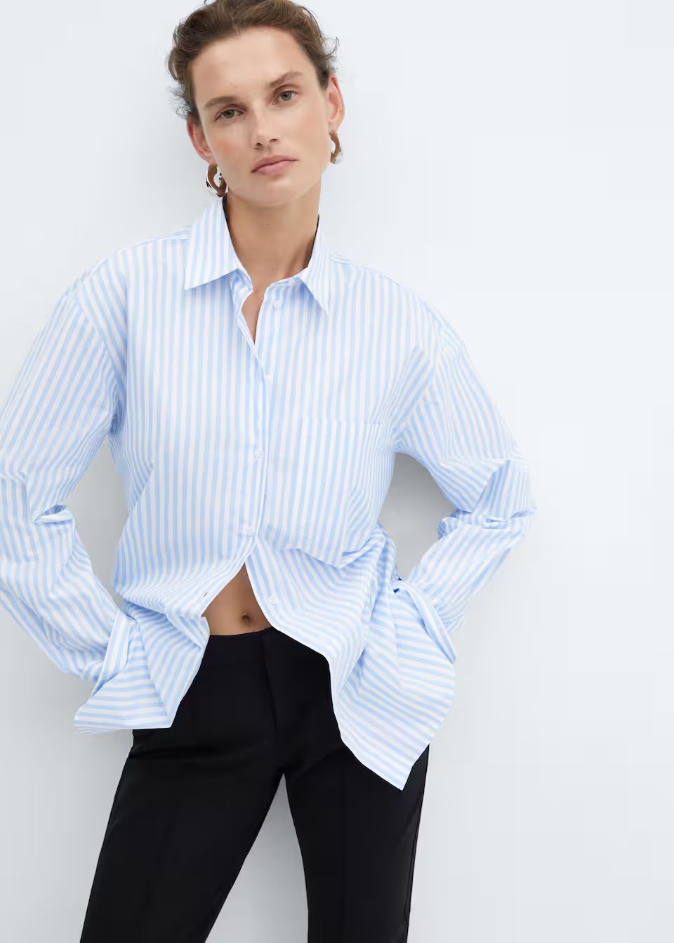 Pocket oversize shirt -  Women | Mango United Kingdom | MANGO (UK)