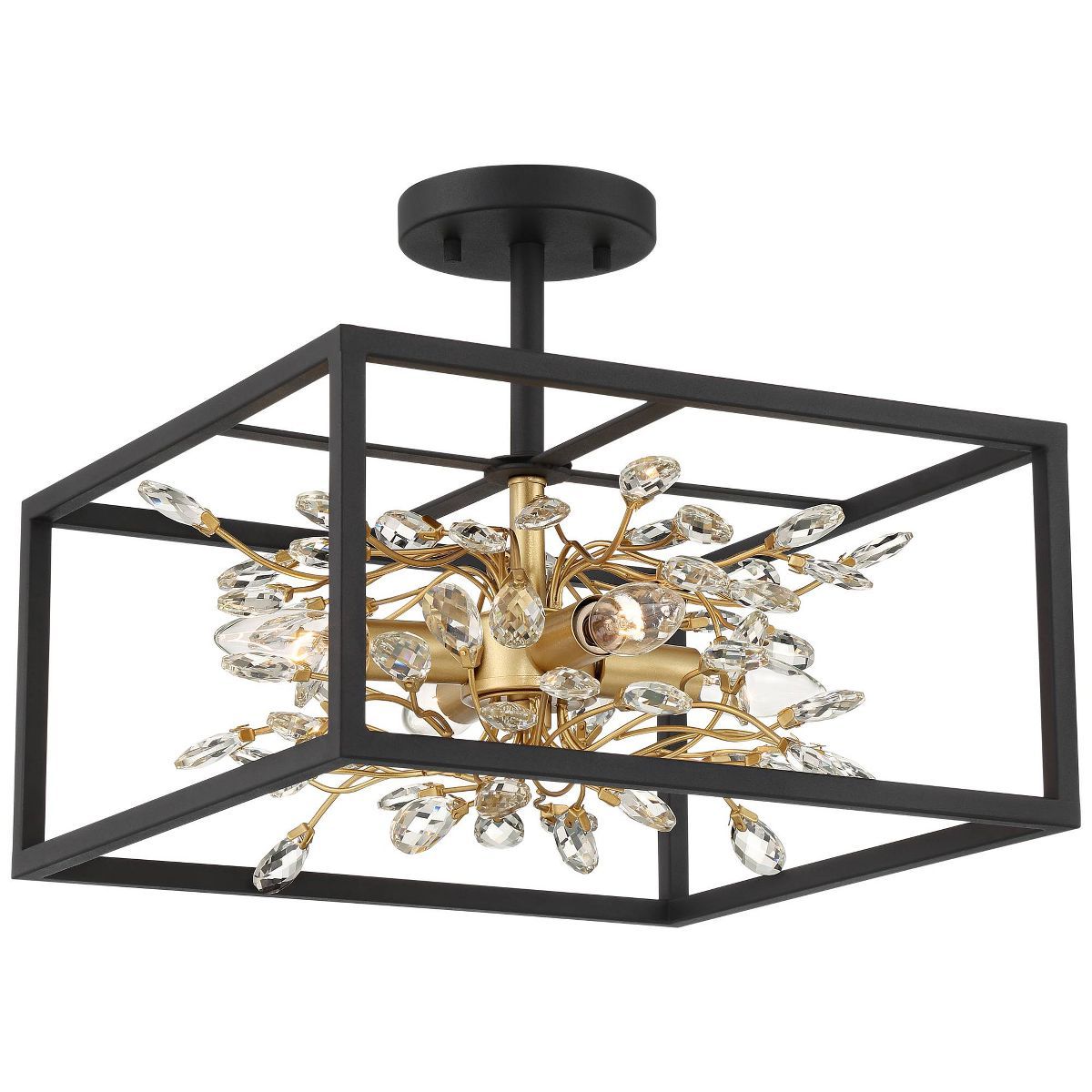Possini Euro Design Modern Ceiling Light Semi Flush Mount Fixture 14 1/4" Wide Black Gold 14 1/4"... | Target
