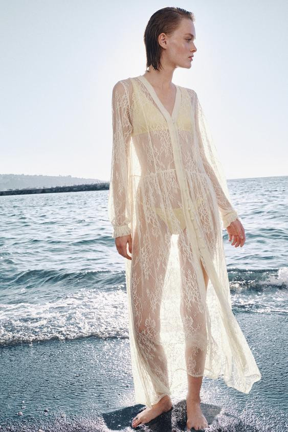 ZW COLLECTION LONG LACE DRESS | Zara US