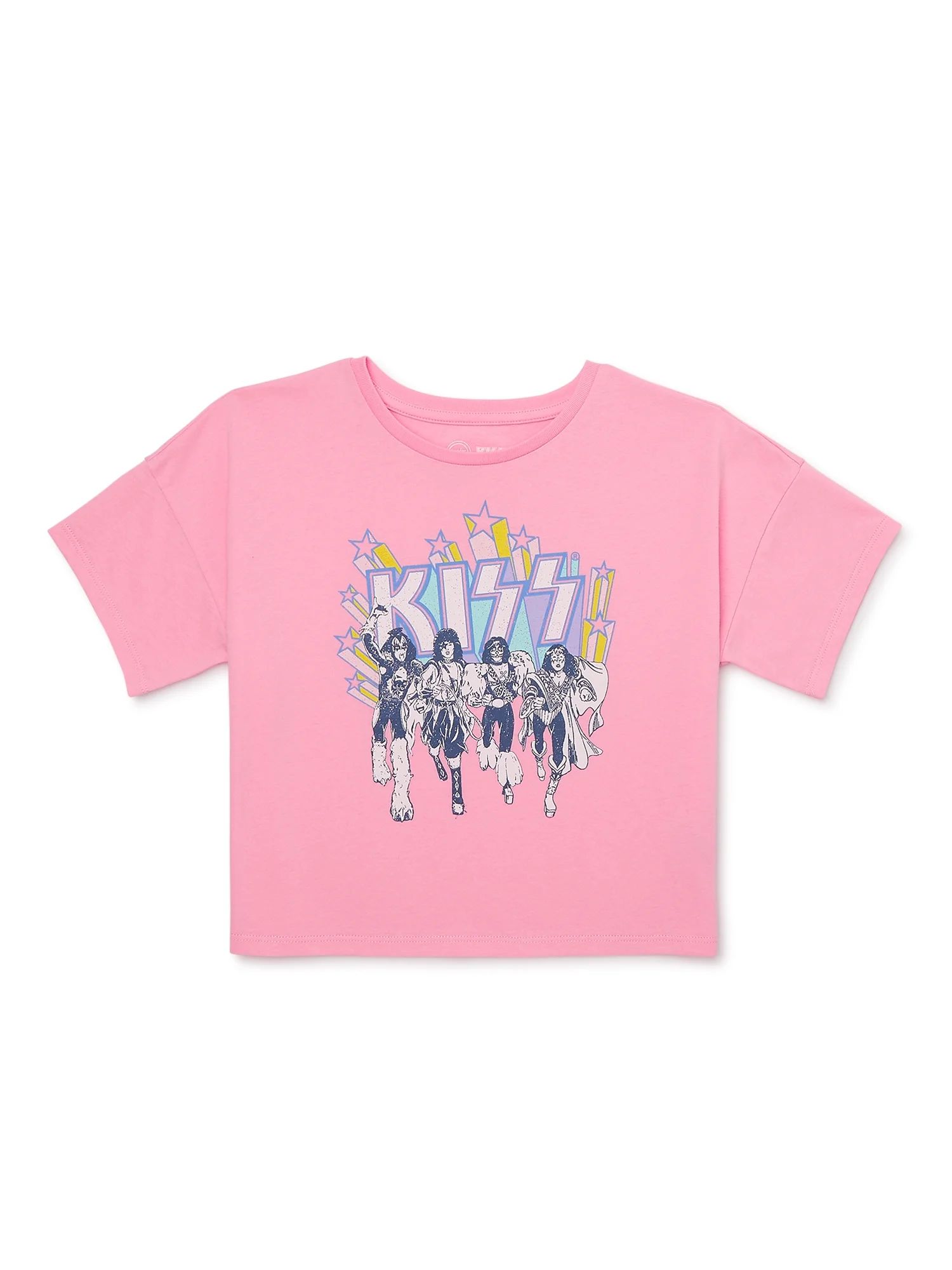 Wonder Nation Girls, KISS Heroes, Crew Neck, Short Sleeve, Graphic T-Shirt, Sizes 4-18 | Walmart (US)