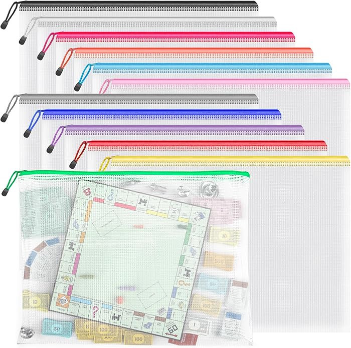 Umriox Zipper Pouch, 16.9x12.4 in (12 Colors, 12 Packs), Extra Large Zipper Bags, Waterproof Bags... | Amazon (US)