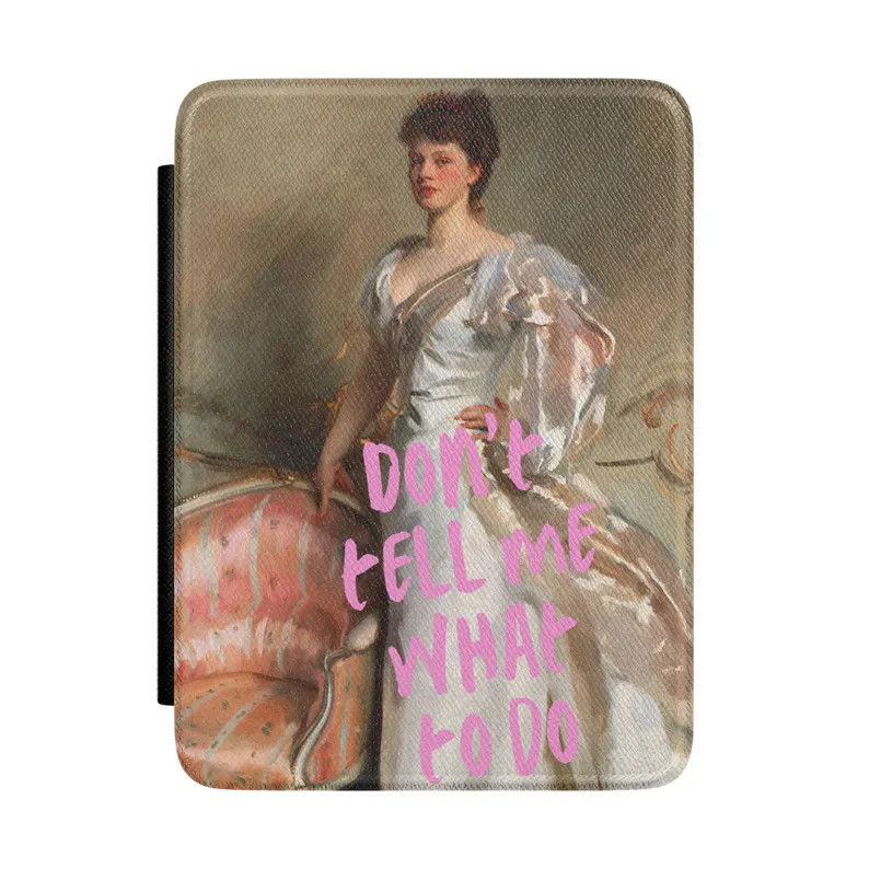 Victorian Lady Portrait Kindle Case | 'Don't Tell Me What To Do' Pink Script | Snarky Humor | ere... | Etsy (Global)