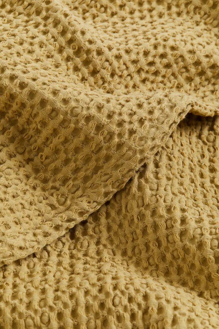 Waffled Cotton Throw - Light yellow - Home All | H&M US | H&M (US + CA)