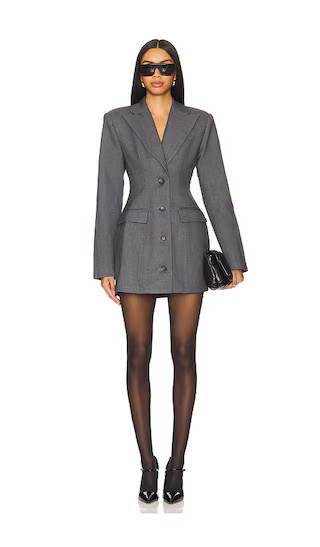 x Emily Gemma Adee Blazer Dress in Dark Grey | Revolve Clothing (Global)