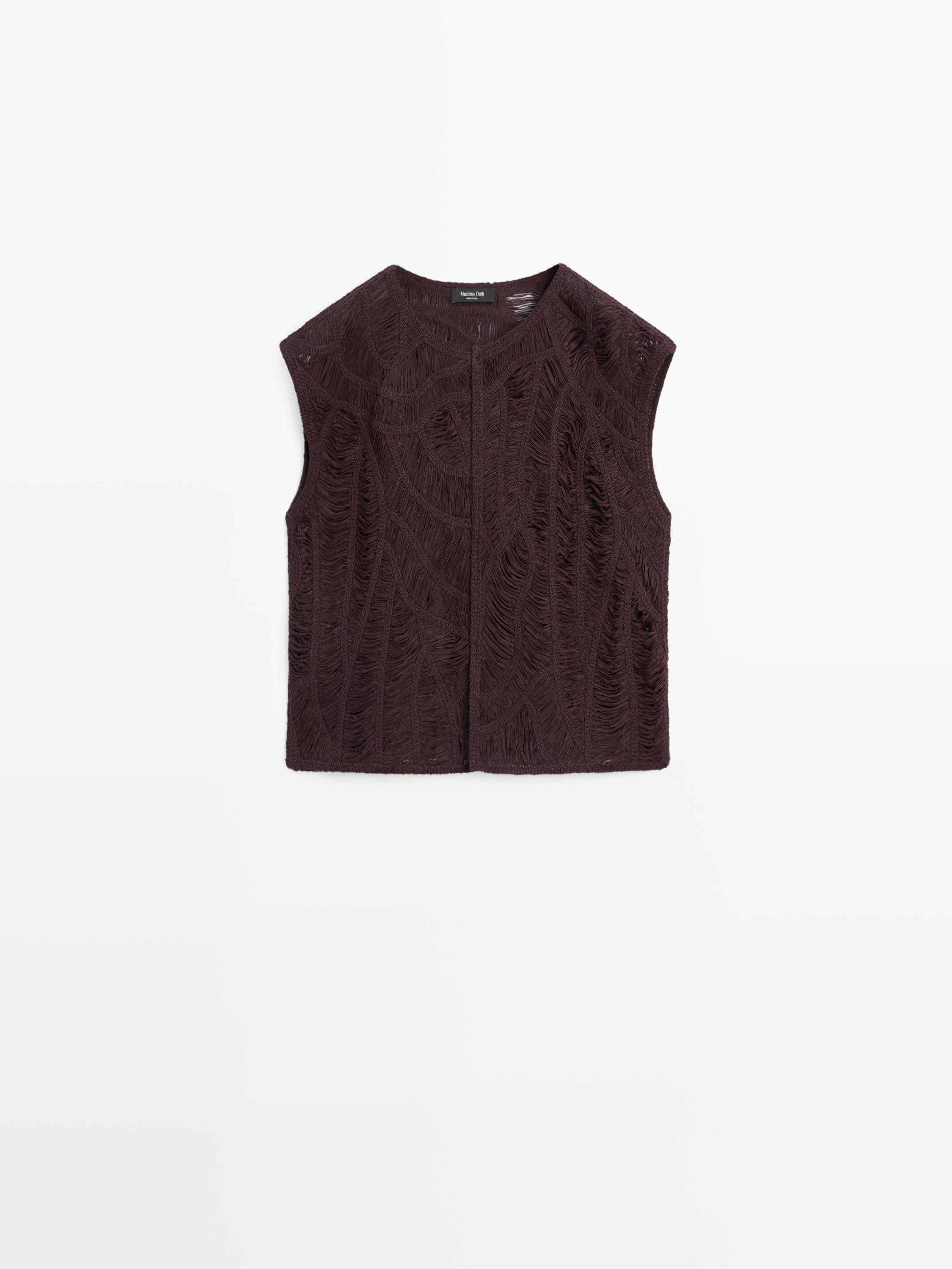 Crochet knit vest | Massimo Dutti UK