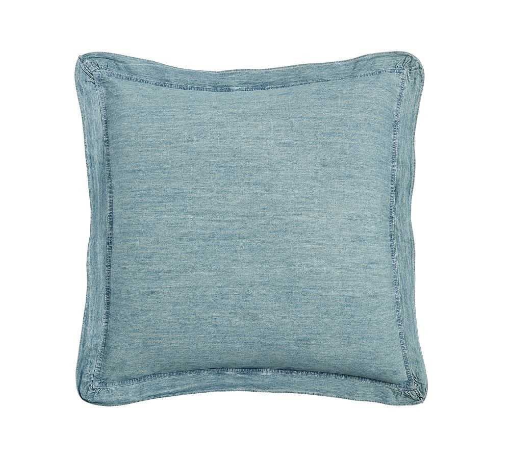 Soft Washed Denim Sham, Denim, Euro | Pottery Barn (US)