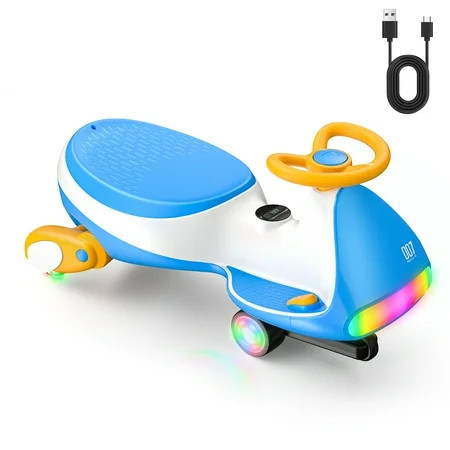 FanttikRide 2 in 1 Ultra Electric Wiggle Car with Pedal, Kids Car, MagicMute Motor Swing Car, 2 Speeds, 9 Color Modes, Digital Display, Bluetooth, for Ages 3 and Up, 150 Lbs, Sailor Blue | Walmart (US)