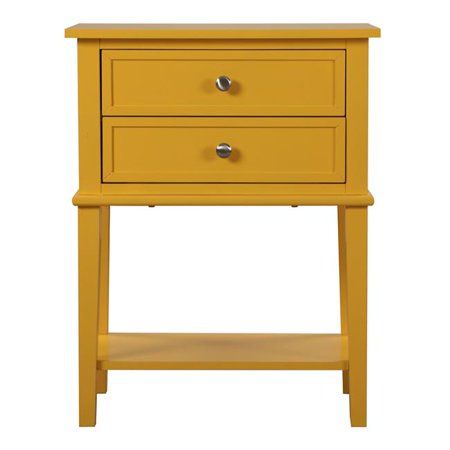 Passion Furniture PF-G060-N 28 x 16 x 22 in. Newton 2-Drawer Nightstand Yellow | Walmart (US)