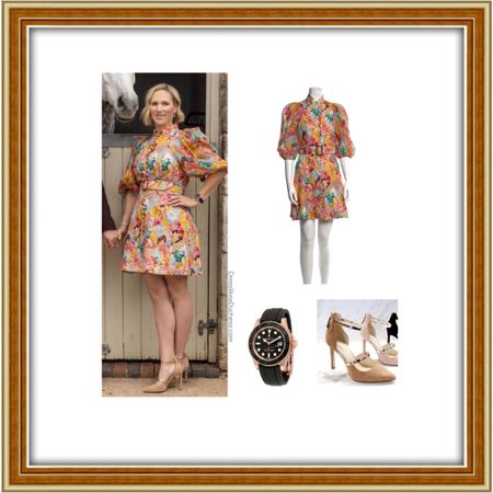 Zara tindall’s 2021 look — Zimmerman belted dress, Rolex watch and Nine West heels 
————————————————
#floraldress #spring #mothersday #amazonfashion #amazondress #amazonstyle 