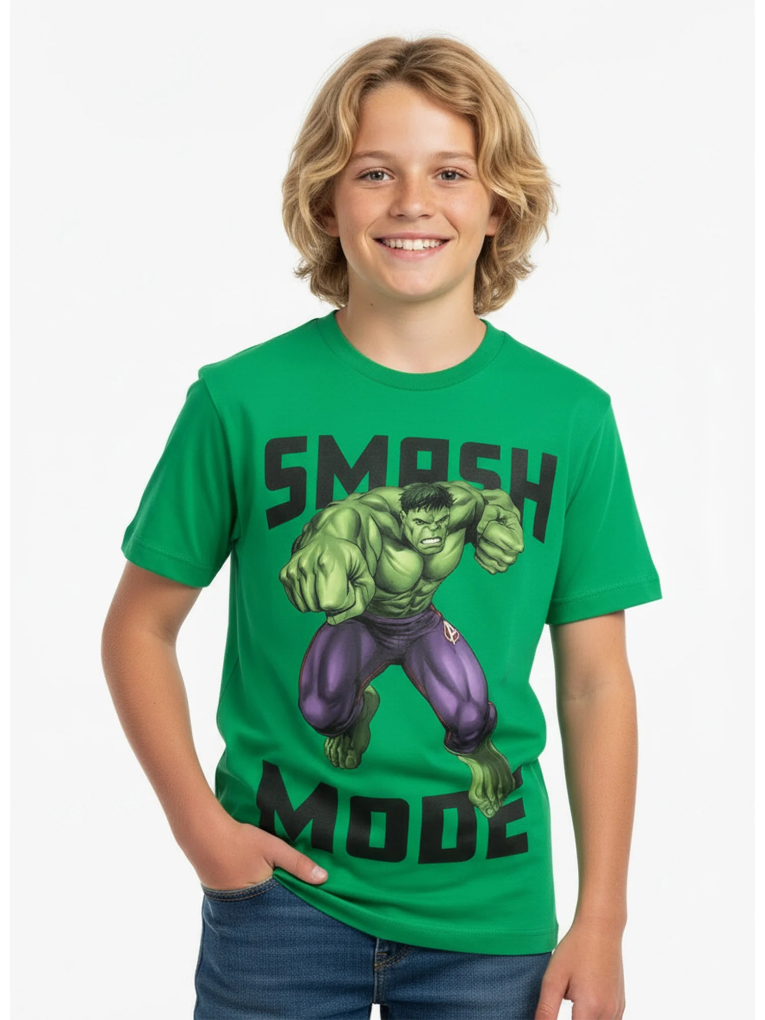 Hulk Boys Smash Mode Graphic T-Shirt, 4-18 - Walmart.com | Walmart (US)