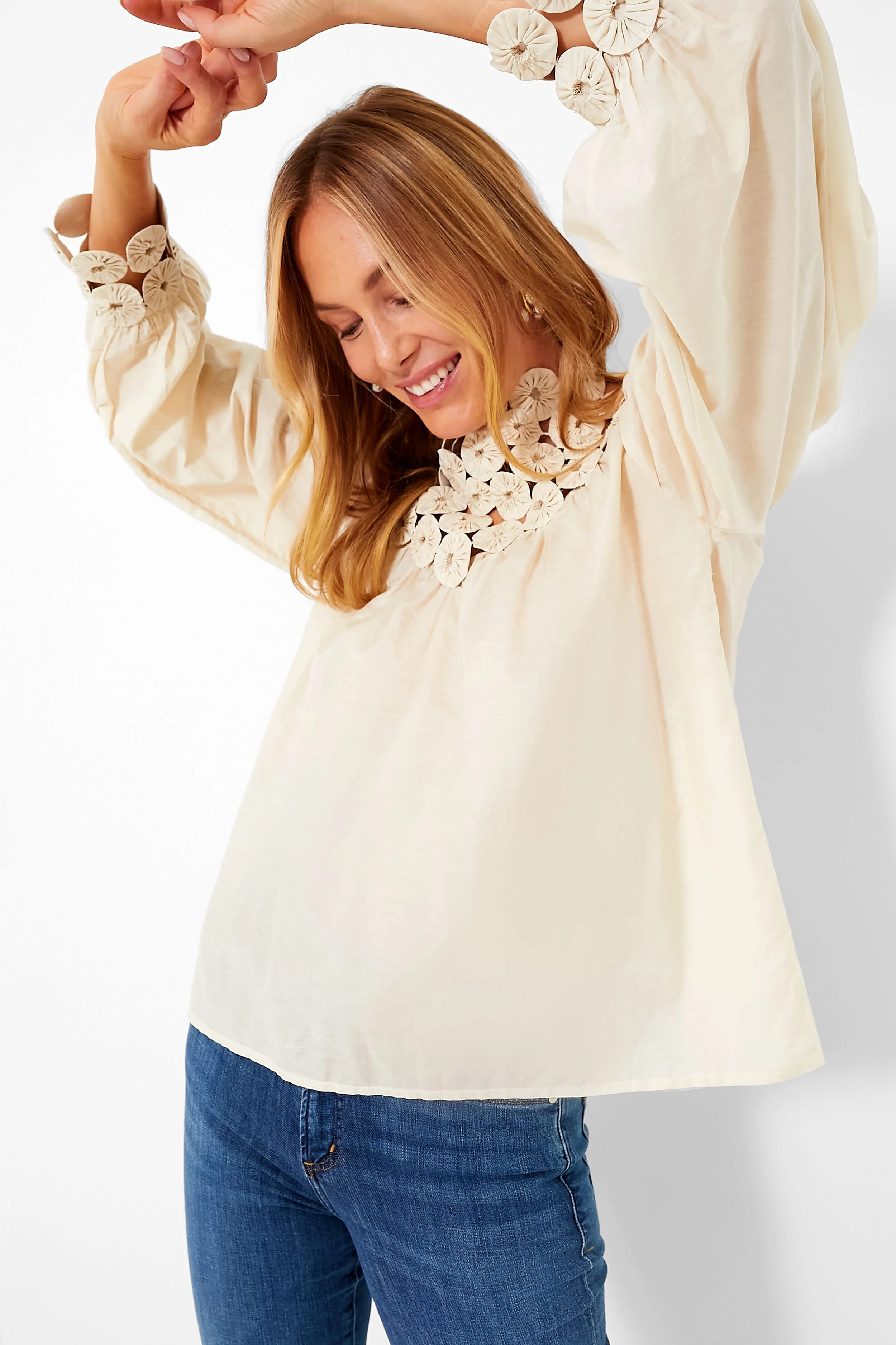 Cream Rosenberg Blouse | Tuckernuck (US)