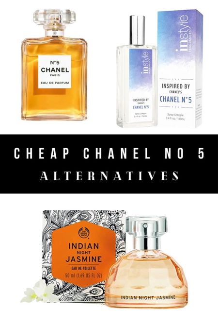 Chanel No 5 perfume alternatives and look alikes. Fragrances that smell like Chanel Number 5. Chanel inspired scents.
