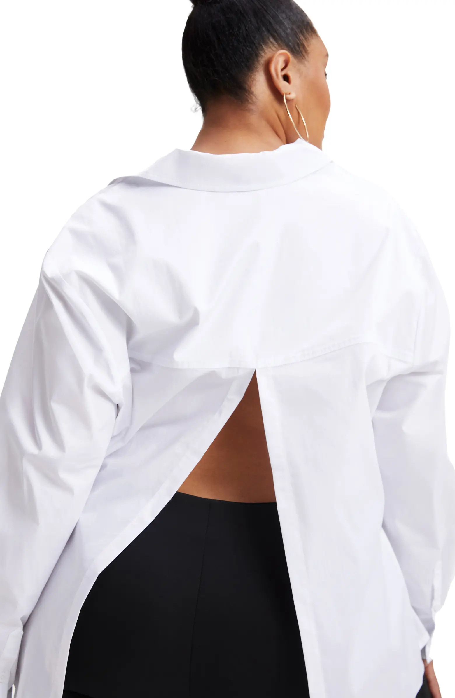 Split Back Poplin Button-Up Shirt | Nordstrom