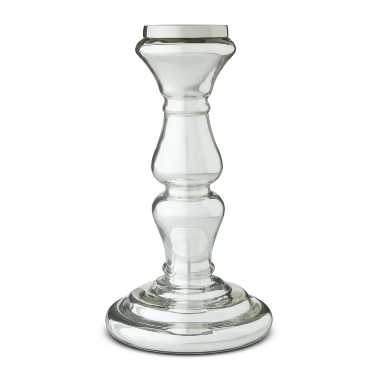 Pillar Candlestick, Silver, 8", by My Texas House | Walmart (US)