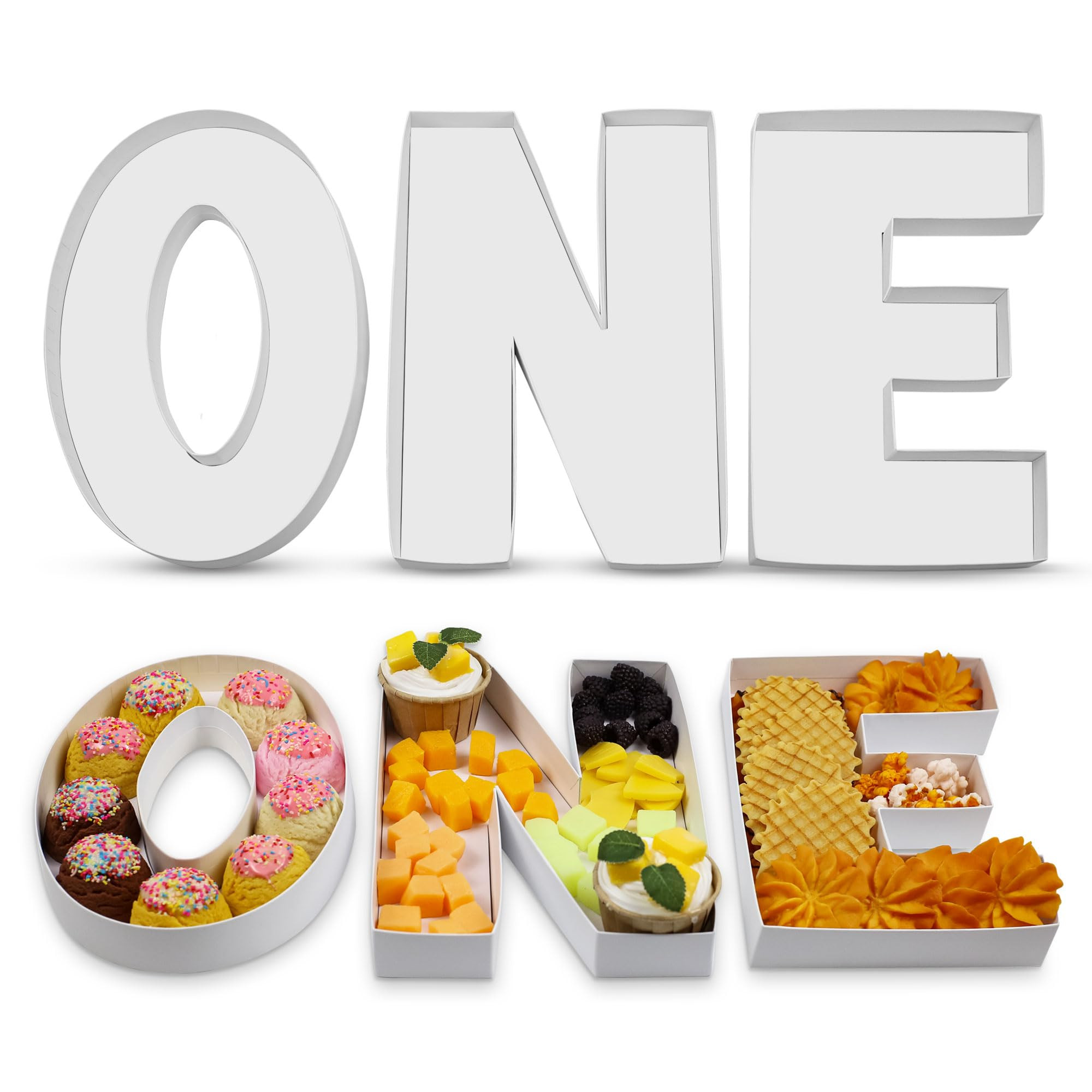 One Charcuterie Board Letters, 3 Pack, 10 Inch Fillable Cardboard Letters for Charcuterie, White ... | Amazon (US)