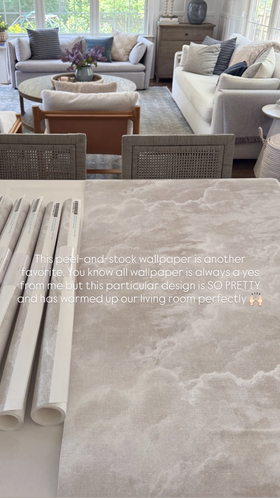 This peel-and-stock wallpaper is another favorite. You know all wallpaper is always a yes from me but this particular design is SO PRETTY and has warmed up our living room perfectly 🙌🏻 

#LTKHome #LTKFindsUnder100 #LTKSeasonal